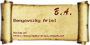 Benyovszky Ariel névjegykártya
